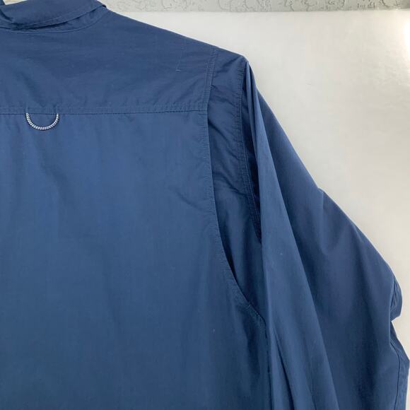 Columbia Navy Blue Long Sleeve Mens Casual Long Sleeve Shirt Size L - Picture 12 of 15